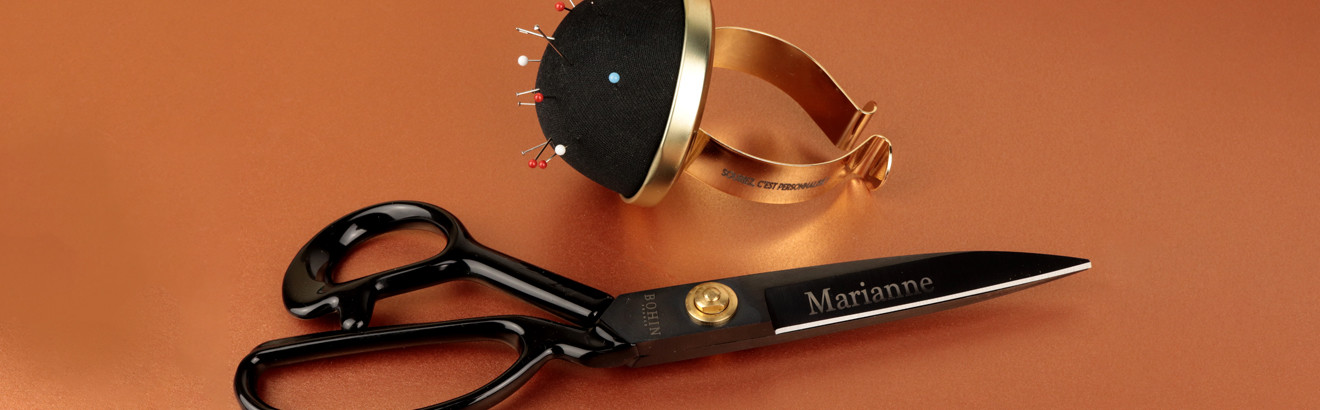 Bracelets pelote et ciseaux tailleur BOHIN personnalisés Bracelets pelote et ciseaux tailleur BOHIN personnalisés