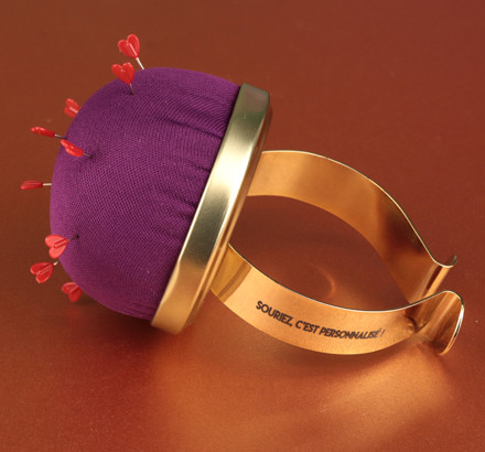 Bracelet pelote métal personnalisé BOHIN violet Bracelet pelote métal personnalisé BOHIN violet
